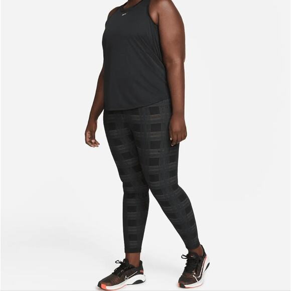 Nike Pro plaid super soft mid rise tight full length leggings plus size 2X new - Picture 13 of 15